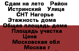 Сдам на лето › Район ­ Истринский › Улица ­ СНТ“Нагорье“ › Этажность дома ­ 1 › Общая площадь дома ­ 40 › Площадь участка ­ 960 › Цена ­ 15 000 - Московская обл., Москва г. Недвижимость » Дома, коттеджи, дачи аренда   . Московская обл.